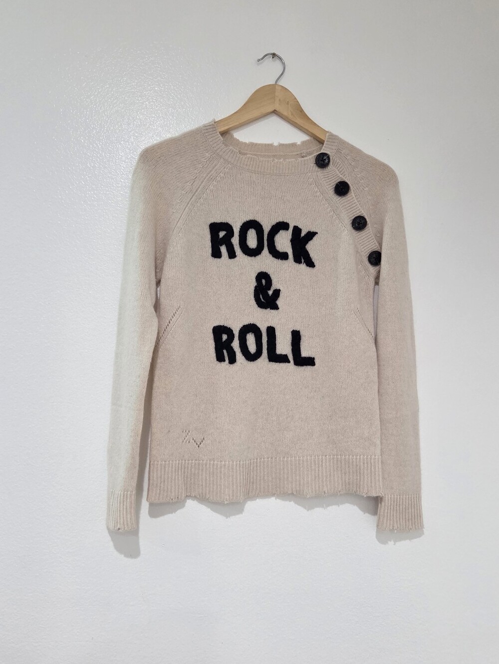 Zadig & Voltaire Rock & Roll Embroidered Cashmere Reglis Bis Sweater - Picture 3 of 11